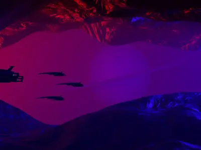 Normandy SR2  flying through space Low-poly 3D model