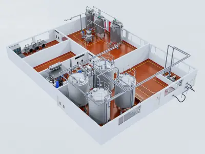 Industrial Layout 3D model