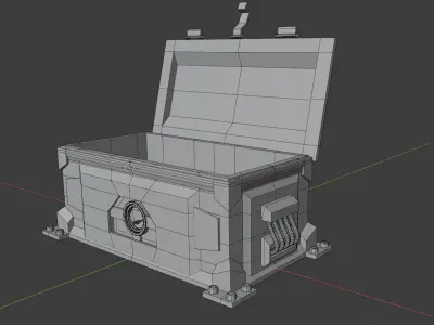 Sci-Fi animated chest Low-poly 3D model