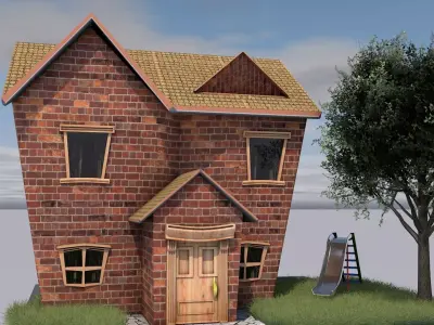 House with garden 3D model