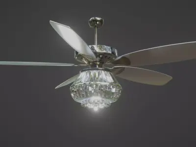 Crystal Fan Low-poly 3D model