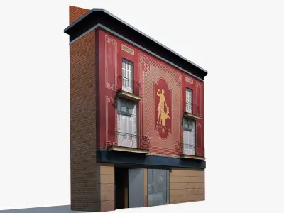 Building Facades BUNDLE Low-poly 3D model