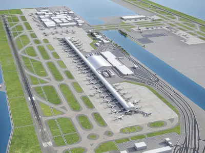 Kansai International Airport - KIX Low-poly 3D model