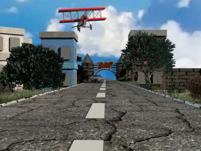 Small 3D city Cinema 4D plus Photoshop  3D model