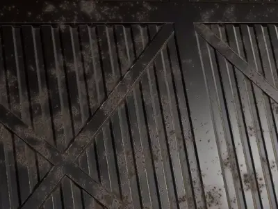 Full Black Corrugated Metal PBR Seamless Texture