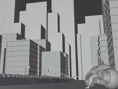 Kitbash Cyber Building Pack Low-poly 3D model