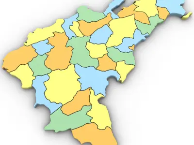 3d Political Map of the Dominican Republic 3D model