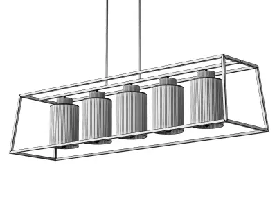 Rectangle Chandelier Low-poly 3D model