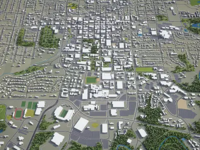 Columbia - 3D City Model Low-poly 3D model