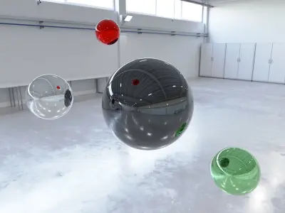 HDRI - Industrial Hangar Hall Interior 6b - 2 versions Texture