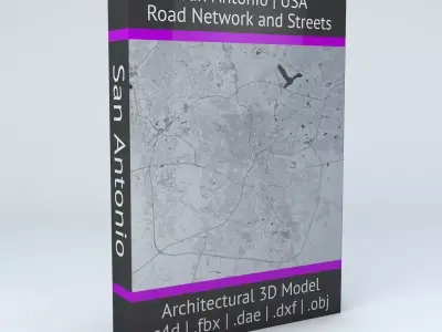 San Antonio Road Network and Streets 3D model