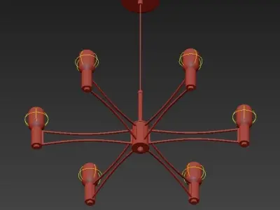 Loft Droplet Chandelier 6 3D model