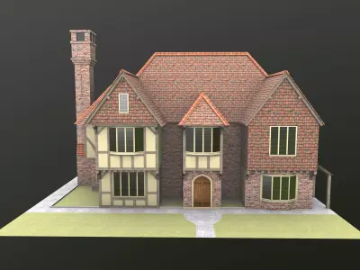 Timb Farm House AR VR 3D Model  Low-poly 3D model