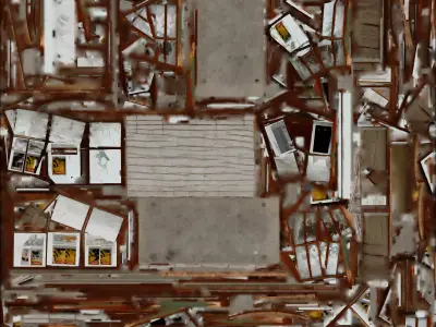 Abandoned Bus Stop 3D Model Urban Decay Shelter Low-poly 3D model