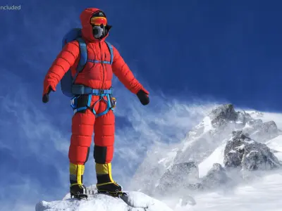  Fully Equipped Alpine Mountaineer Rigged 