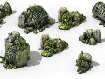 New Village - stone carving 3D model