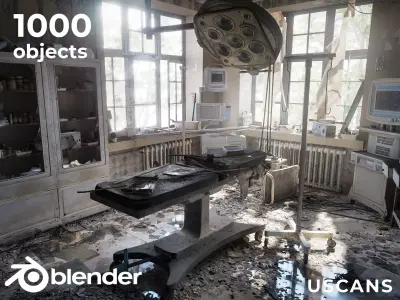 Abandoned Hospital  Low-poly 3D model