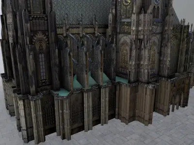 Prague Vitus Cathedral Low-poly 3D model