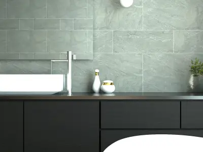 BATHROOM 2 modern with window overlooking sea 3D model