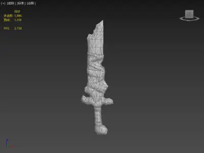 Bone Sword Low-poly 3D model buy