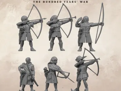  Welsh light archers with longbow 3D print model