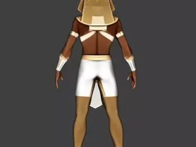 Ancient Egyptian Pharaoh Warrior Golden Armor Low-poly 3D model