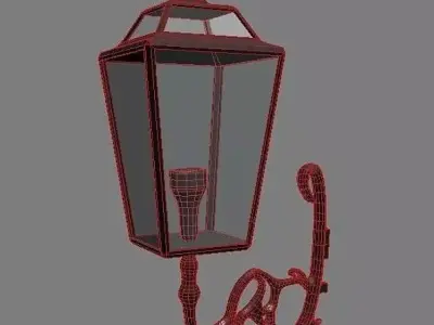 street lamp red 3D model