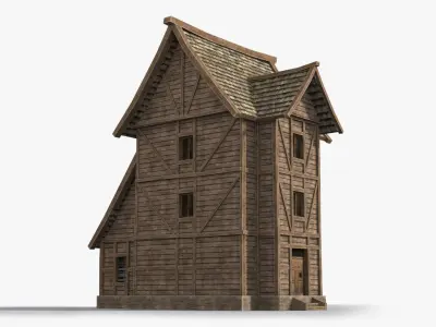 Medieval house x30 Low-poly 3D model