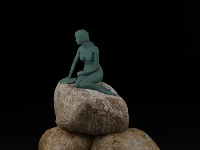 Little Mermaid Statue 3D model