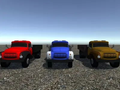 Industrial Small Truck Pack - I Low-poly 3D model