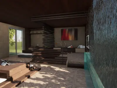 Revit studio apartment interior design 3D model