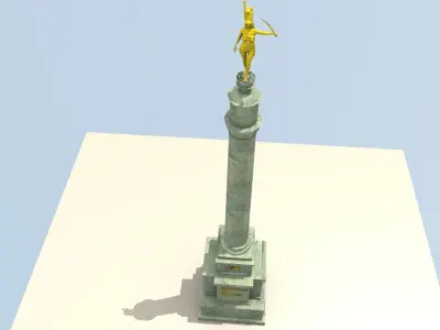 BAROQUE Monumental Column Low-poly 3D model