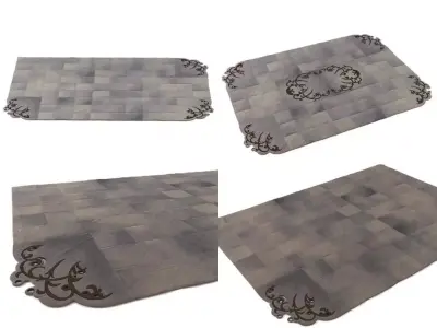 Adornado four different rugs 3D model