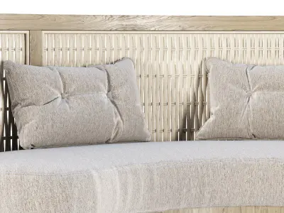 Isabel wooden rattan loveseat IS25 by Bpoint Design  3D model