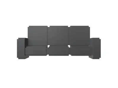 Voxel Sofa v2 009 Low-poly 3D model