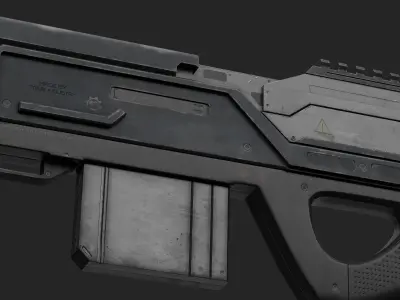 Sci-Fi Bullpup Rifle Low-poly 3D model