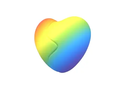 Broken Heart v1 014 Low-poly 3D model