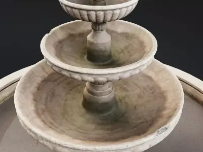 Classic Stone Fountain 3D Model Low-poly 3D model