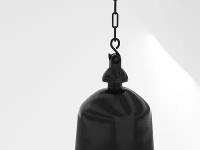 Industrial Black Hanging Chain Light 3D model