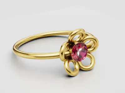 Flower Ring  design  3D print model