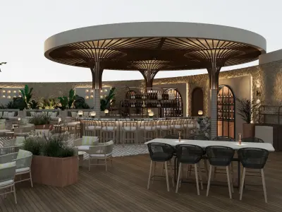 Cafe Restaurant 3D Model 3D model