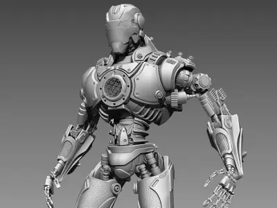 Sci-Fi Robot Updated 3D model