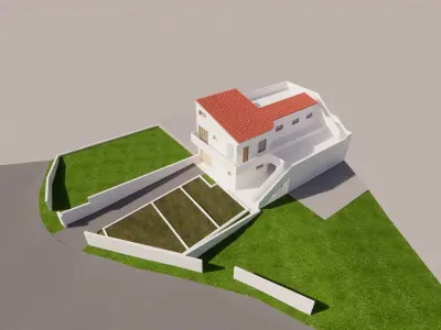Small portogeuse house  Low-poly 3D model