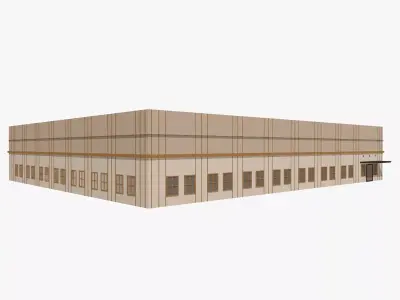 Industrial Warehouse Low-poly 3D model get