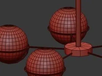 Untitled lamp with four balls 3D model