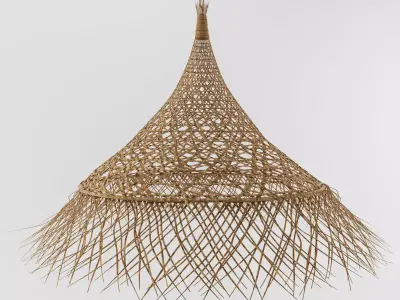 Woven Straw Lamp 3D model