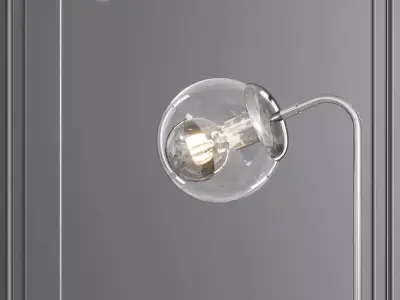 Modo Floor Lamp Polished Nickel and Clear Glass 3D model