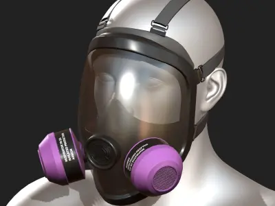 Gas mask helmet scifi futuristic military  Low-poly 3D model