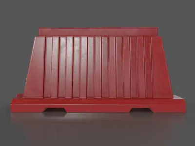 Plastic road barrier Low-poly 3D model purchase