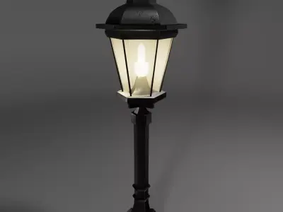 Lamppost street lamp Low-poly 3D model
